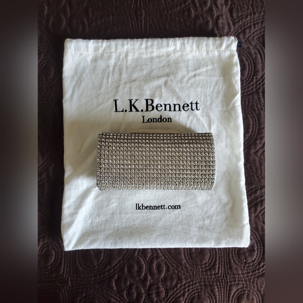 L.K.Bennett Silver Crystal Evening Clutch
